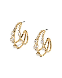 Nadri Everleigh Cubic Zirconia Split C Hoop Earrings