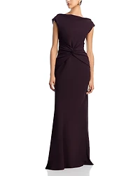 Amsale Crepe Twist Front Gown