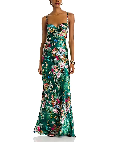 L'Agence Sayla Silk Maxi Dress