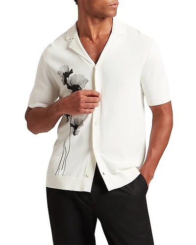 Ted Baker Daffid Short Sleeve Knitted Floral Shirt