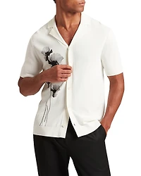 Ted Baker Daffid Short Sleeve Knitted Floral Shirt
