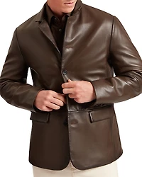Ted Baker Seinej Regular Fit Burnished Leather Blazer
