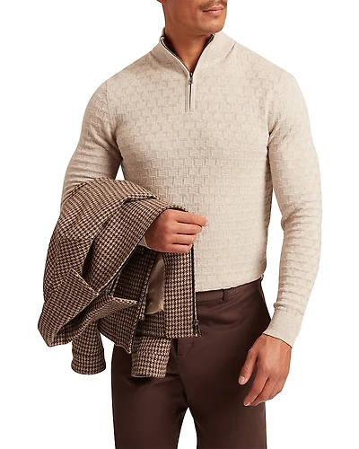 Ted Baker Jeremee Texture Stitch Half-Zip Sweater