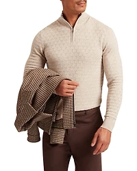 Ted Baker Jeremee Texture Stitch Half-Zip Sweater