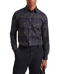 Ted Baker Frankkn Regular Fit Floral Check Cotton Shirt