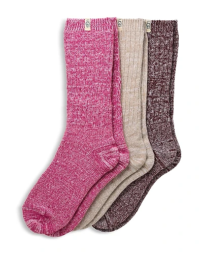 Ugg Rib Knit Slouchy Crew Socks, Pack of 3