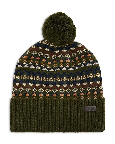 Barbour Marlow Fair Isle Pom Beanie Hat