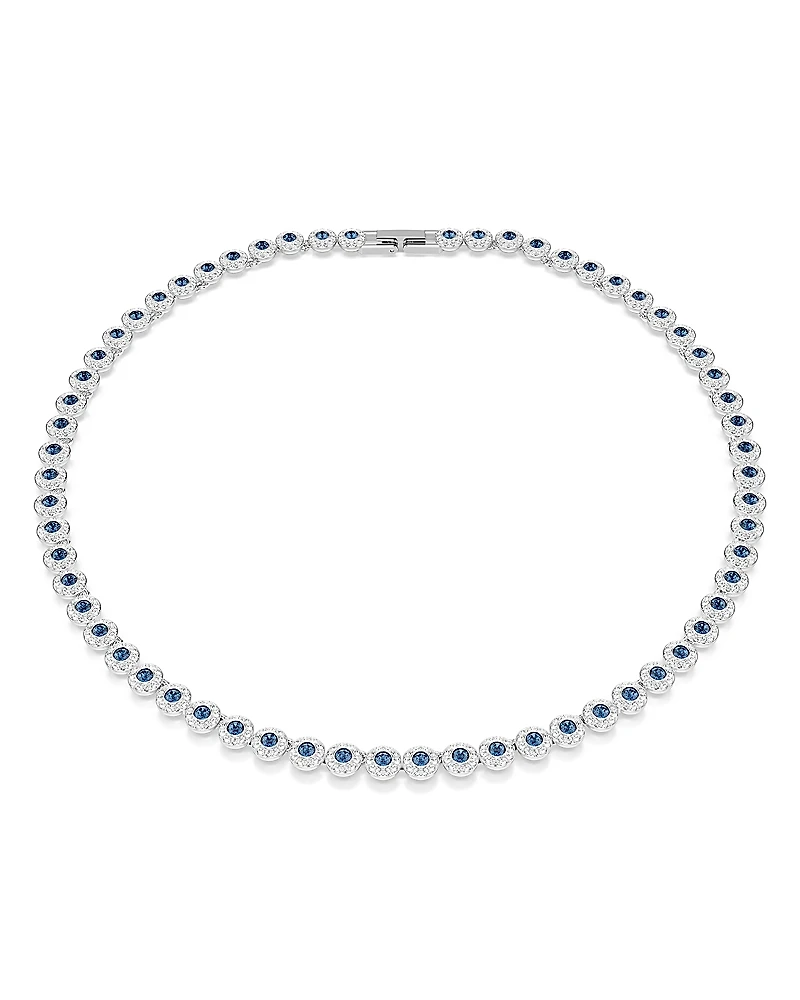 Swarovski Una Blue & White Crystal Angelic Tennis Necklace, 14.875-15.75