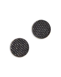 Bloomingdale's Fine Collection Black Diamond Pave Disc Button Stud Earrings