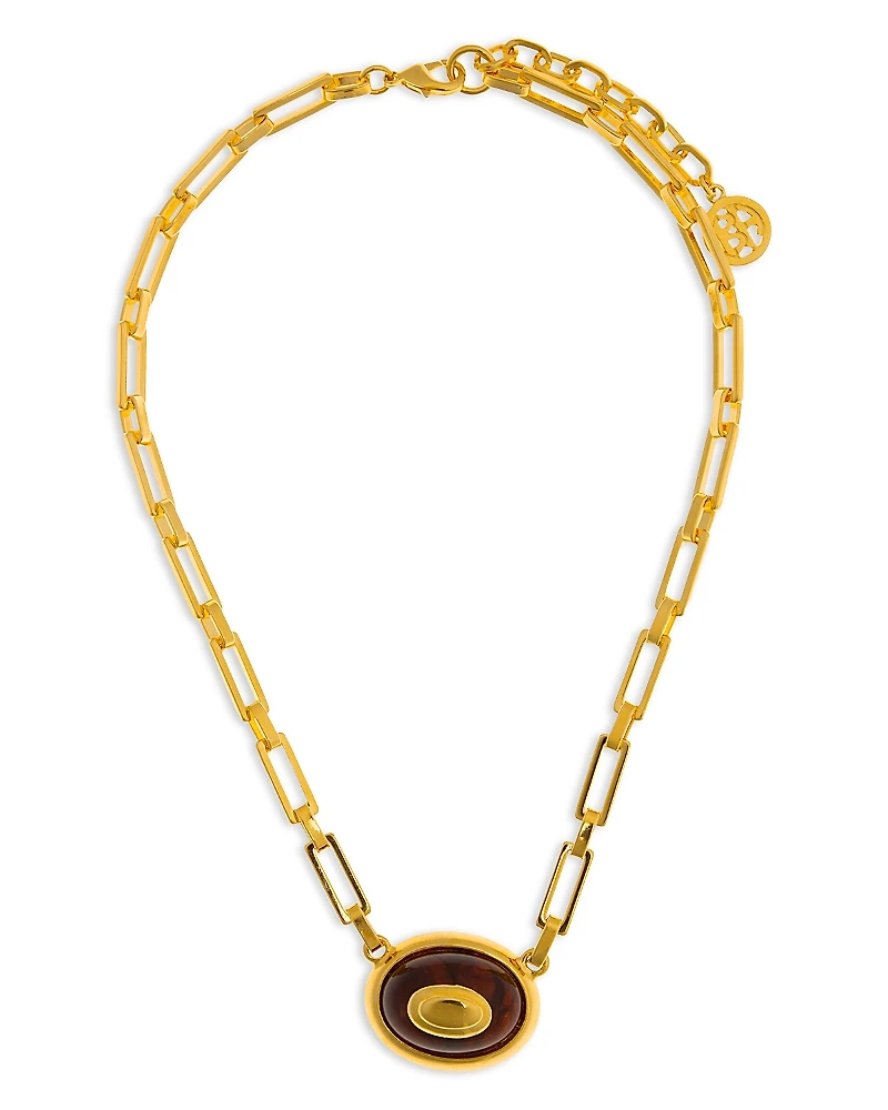 Ben Amun Tortoiseshell Look Pendant Necklace, 17