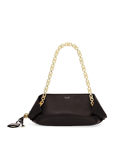 Ferragamo Scarf Leather Shoulder Bag