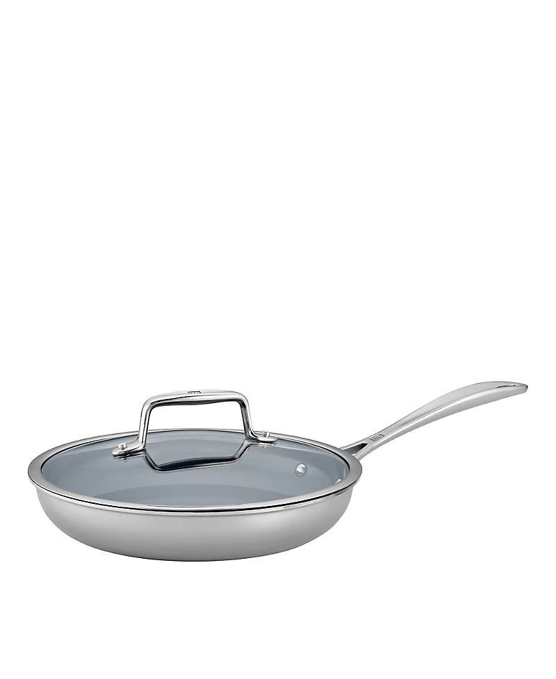 Clad Cfx 9.5 Stainless Steel Ceramic Nonstick Fry Pan with Lid