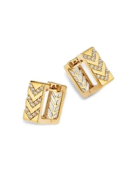 Bloomingdale's Fine Collection Diamond Chevron Square Huggie Hoop Earrings