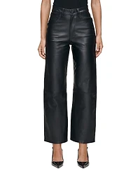 DL1961 Karmine Leather Refined Wide Leg SculptSystem High Rise Jeans
