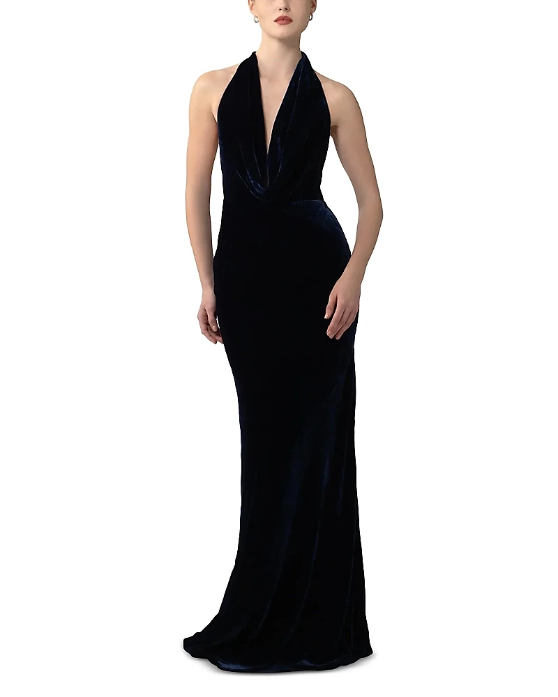 Sau Lee Pearl Velvet Gown