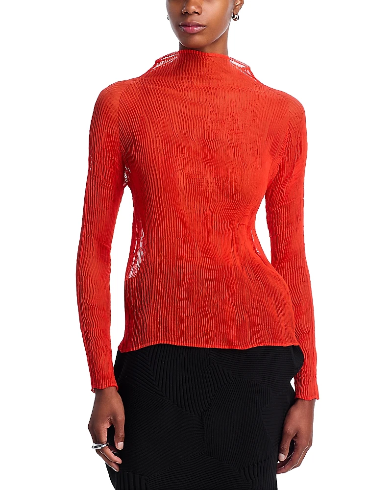 Issey Miyake Chiffon Twist Plisse Top