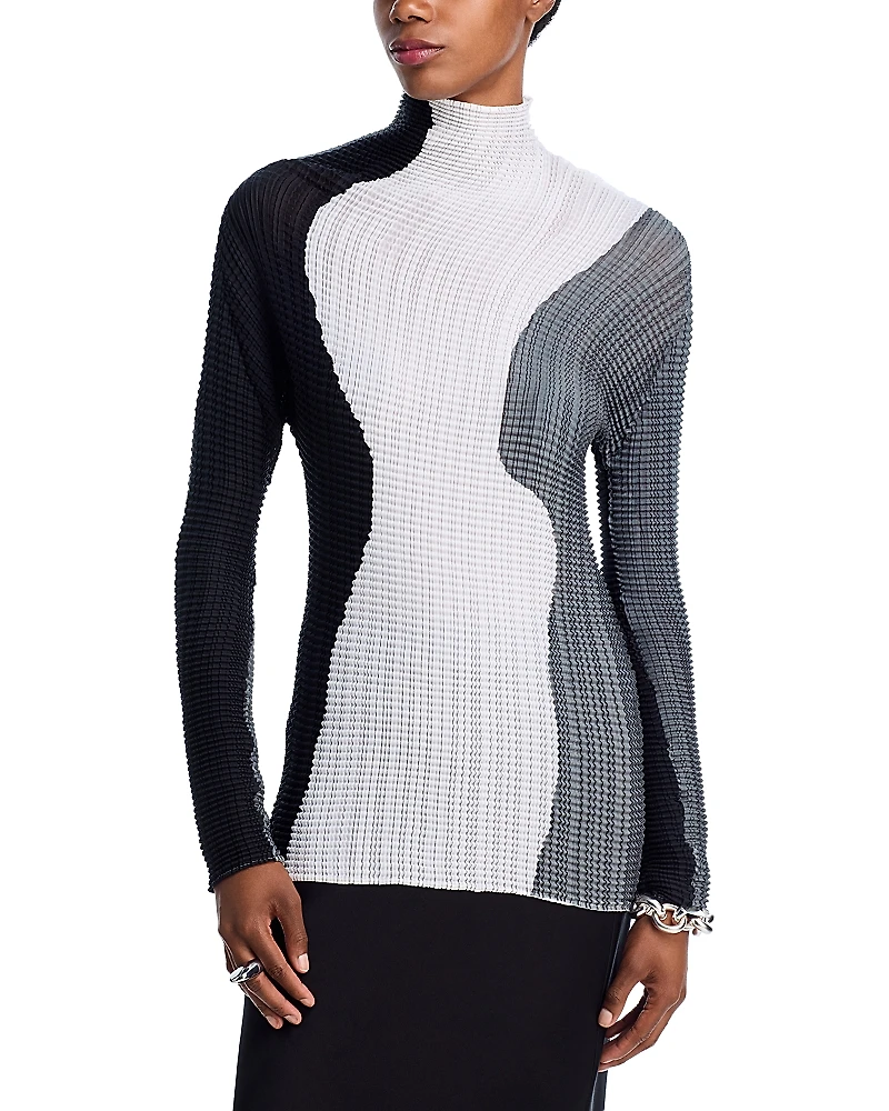 Issey Miyake Abstract Tint Pleated Top