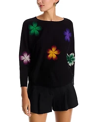Sioni Floral Embroidered Dolman Sleeve Sweater