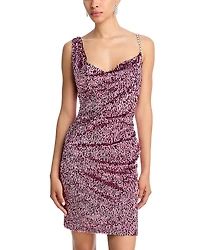 Area Crystal Strap Embellished Mini Dress