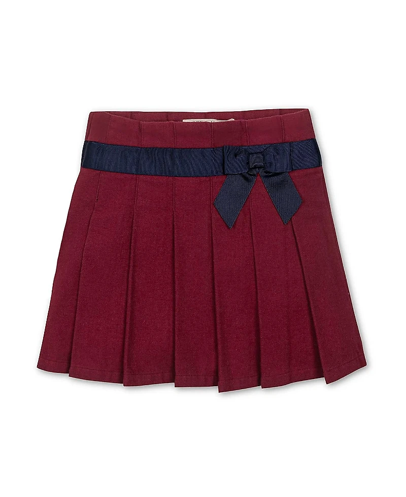 Hope & Henry Organic Brushed Cotton Pleated Skirt with Bow - Big Kid
