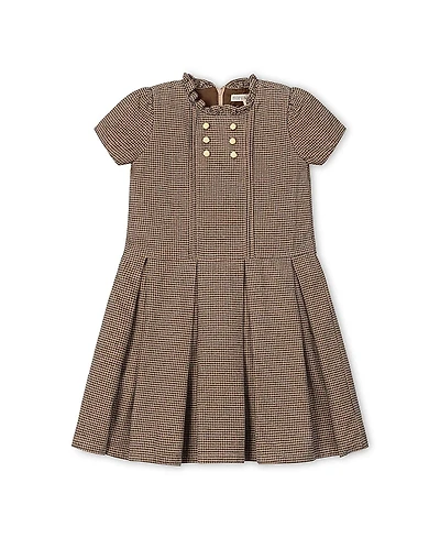 Hope & Henry Girls' Organic Ruffle Collar Pintuck Drop Waist Dress - Little Kid, Big Kid