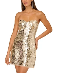 Adrianna By Papell Beaded Strapless Dress