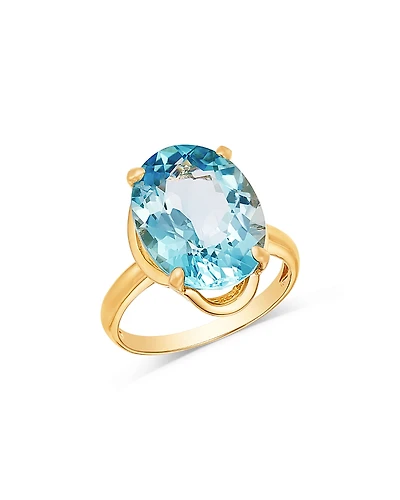 Bloomingdale's Fine Collection Sky Blue Topaz Oval Ring