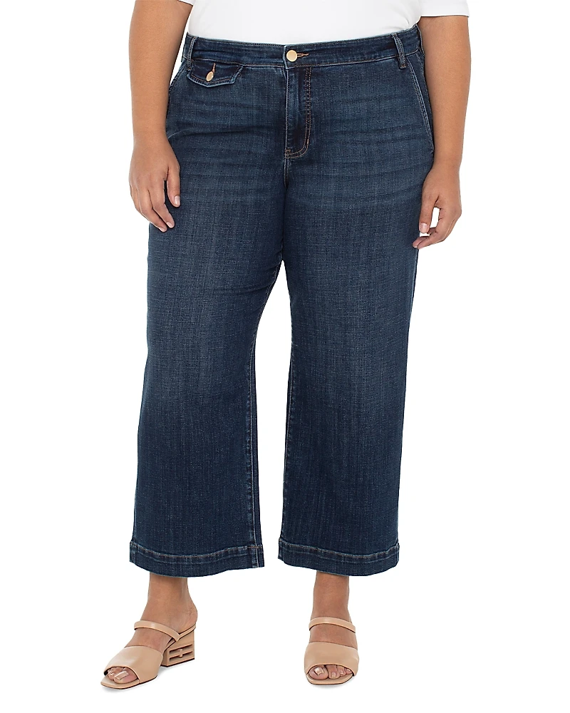 Liverpool Los Angeles Plus Stride High Rise Wide Leg Jeans