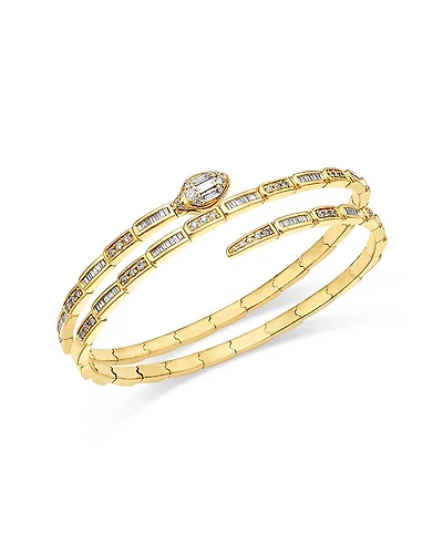 Bloomingdale's Fine Collection Diamond Serpent Flexible Wrap Bangle Bracelet