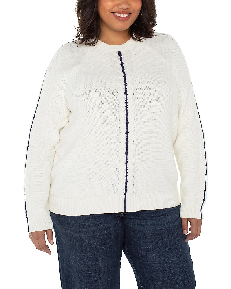 Liverpool Los Angeles Plus Long Sleeve Crewneck Raglan Sweater