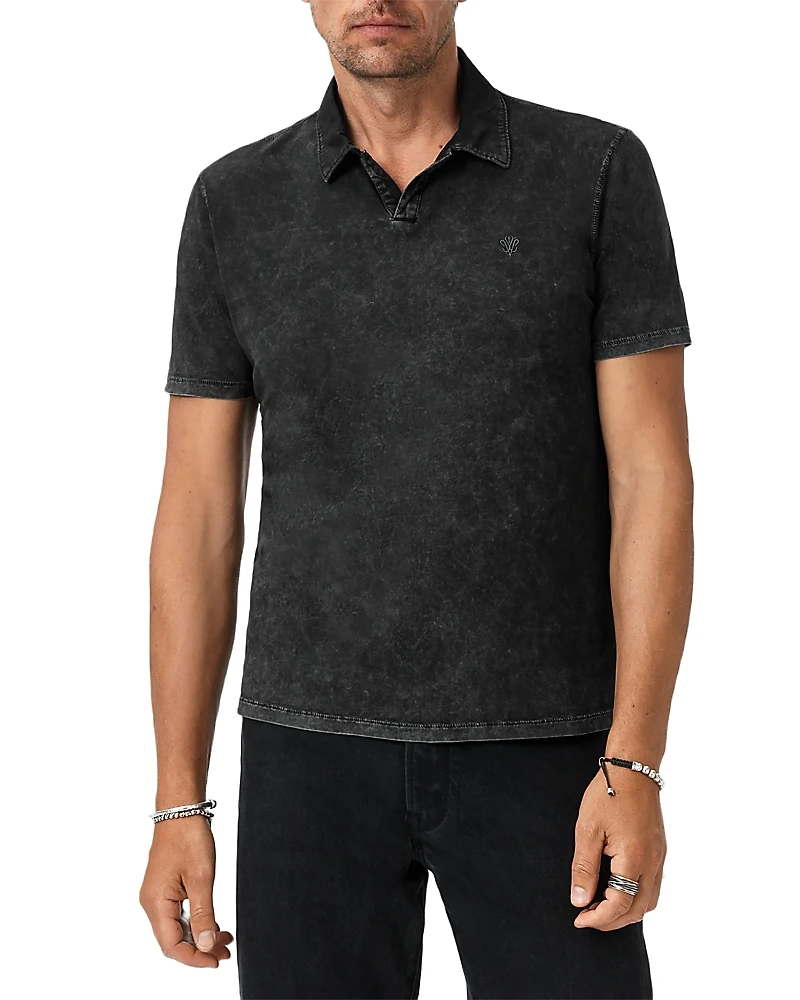 John Varvatos Carsten Open Collar Denim Polo Shirt