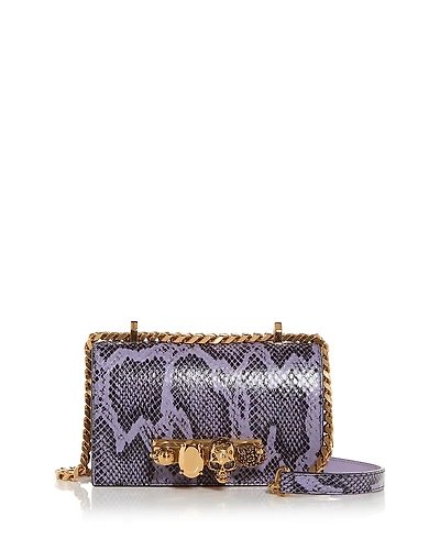 McQueen Mini Jewel Embossed Leather Shoulder Bag