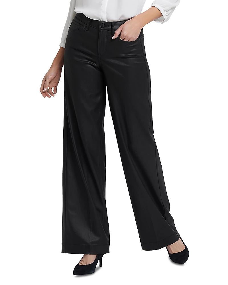 Nydj Coated Teresa Wide Leg Jeans