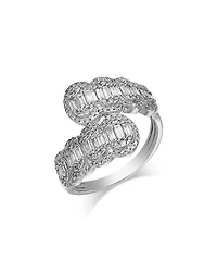 Bloomingdale's Fine Collection Diamond Round & Baguette Cluster Bypass Ring