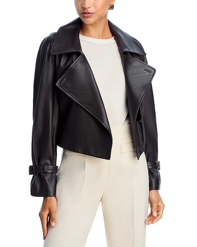 Nour Hammour Hatti Leather Crop Jacket