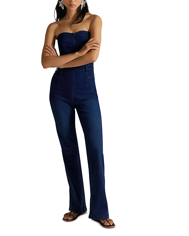 Free People Beckett Denim Jumpsuit