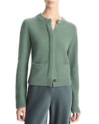 Vince Shrunken Boiled Cashmere Crewneck Cardigan