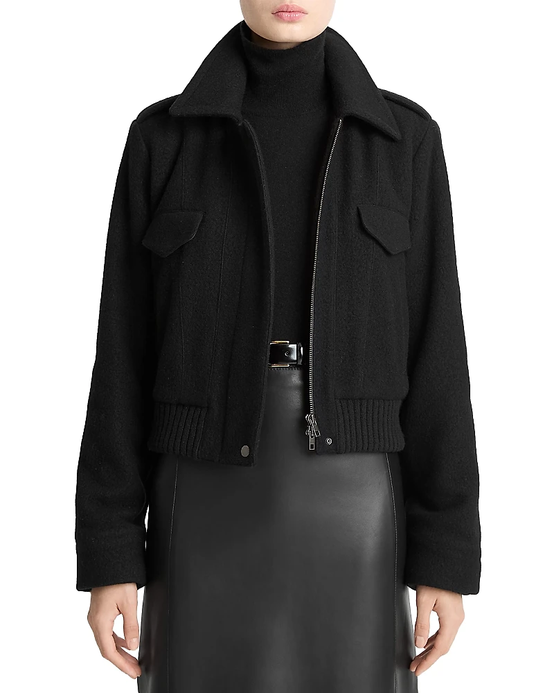 Vince Cropped Wool-Blend Jacket