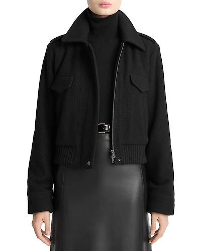 Vince Cropped Wool-Blend Jacket