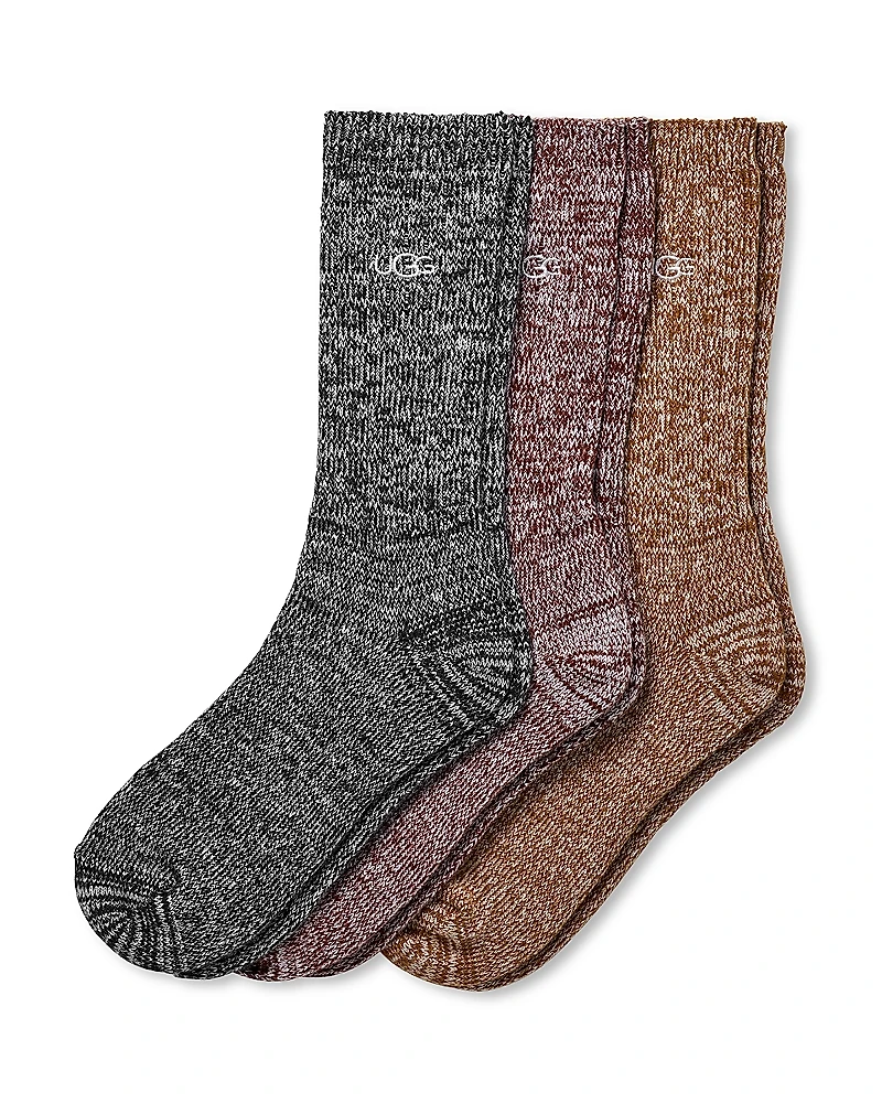 Ugg Trey Cozy Ribbed Knit Crew Socks, Pack of 3