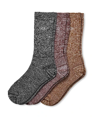 Ugg Trey Cozy Ribbed Knit Crew Socks, Pack of 3