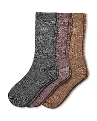 Ugg Trey Cozy Ribbed Knit Crew Socks, Pack of 3