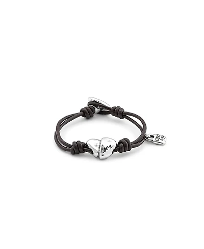 UNOde50 Adjustable Leather Heart Bracelet