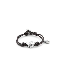 UNOde50 Adjustable Leather Heart Bracelet