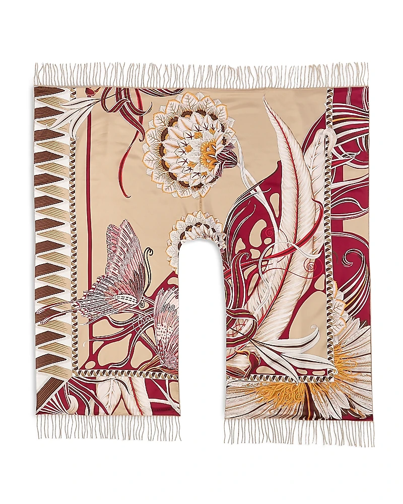 Ferragamo Giada Cashmere & Silk Reversible Cape