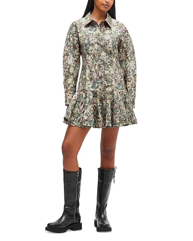 Ganni Tapestry Floral Shirt Dress