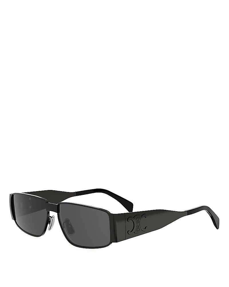 Celine Metal Triomphe Rectangle Sunglasses, 59mm