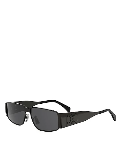 Celine Metal Triomphe Rectangle Sunglasses, 59mm