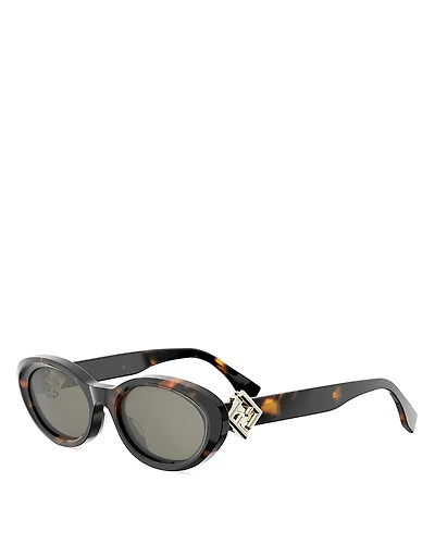 Fendi Ff Diamonds Oval Sunglasses, 53mm