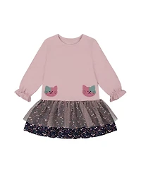 Deux par Girls' Bi-Material Dress - Baby